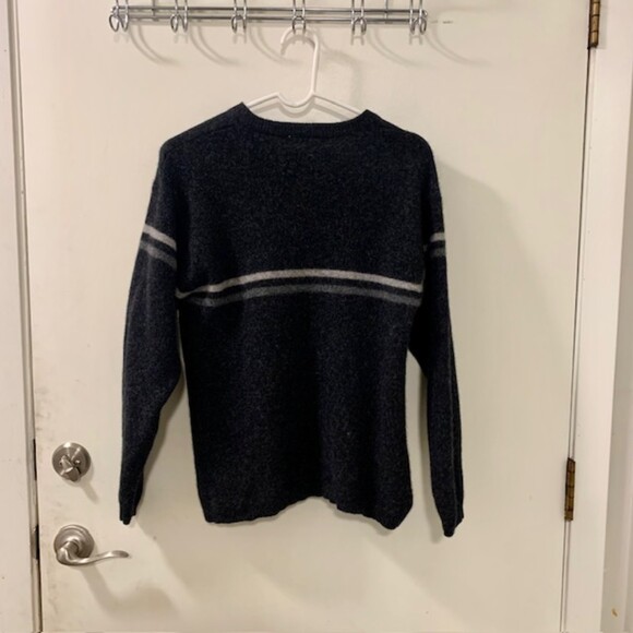 Structure Urban Wear Mens Charcoal Gray 100% Lambswool Knit Sweater Actual Sz M - Picture 4 of 8